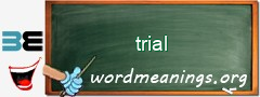 WordMeaning blackboard for trial